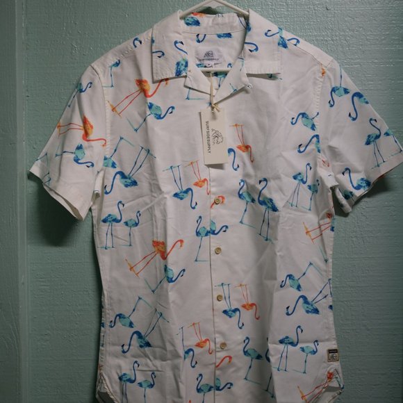 Never, never worn,Flamingo button down-shirt. - Picture 1 of 2